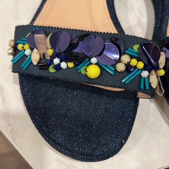 🔥J. Crew Navy Sandals with Colorful Embellishments🔥 - Picture 2 of 5